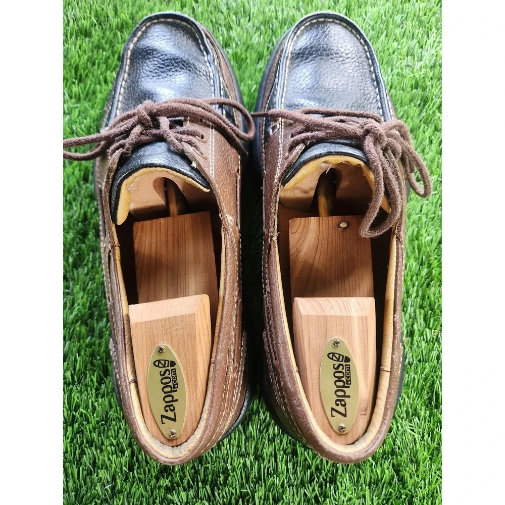 Dr. Comfort Patrick Shoes Mens Size 11 M Brown Black Leather Boat Lace Up Casual